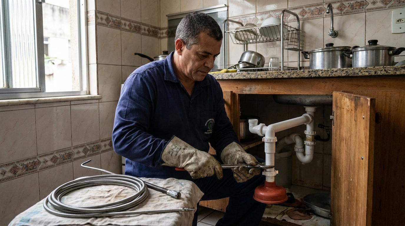 Desobstrução de Sifão em Aparecida de Goiânia‑GO
