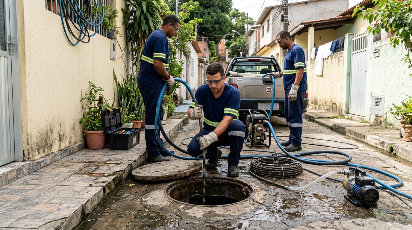 Desentupimento de Esgoto com Hidrojateamento em Aparecida de Goiânia‑GO